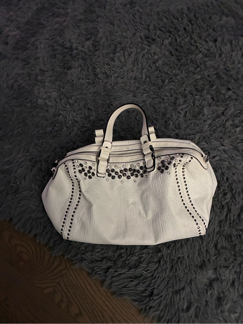 Urban Expressions White Studded Satchel Bag